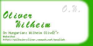 oliver wilheim business card